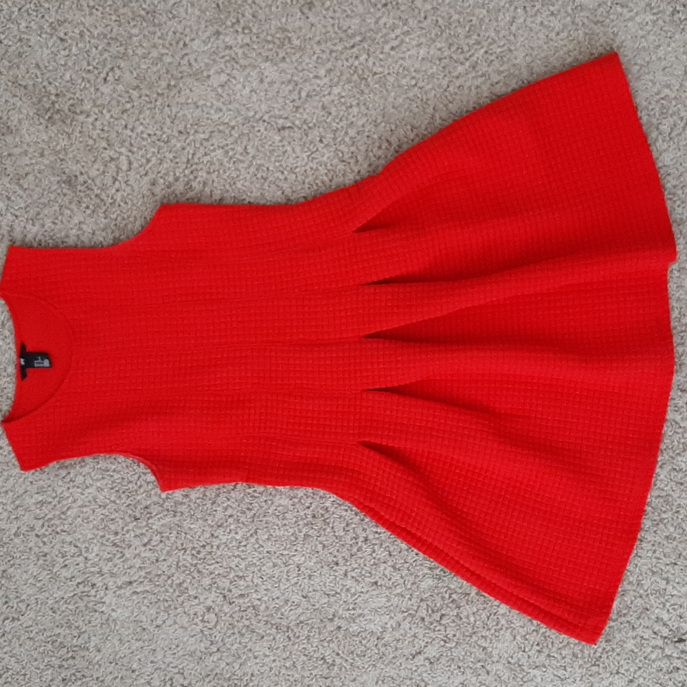 Red Tank Sleeve Short Dress